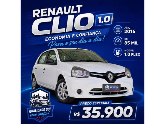 RENAULT CLIO 1.0 EXPRESSION 16V FLEX 4P MANUAL RENAULT CLIO 1.0 EXPRESSION 16V FLEX 4P MANUAL